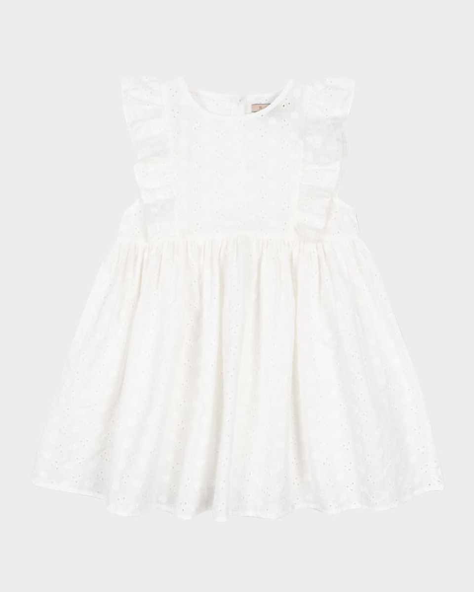 Girl's Lacey Embroidered Dress, Size 9M-10